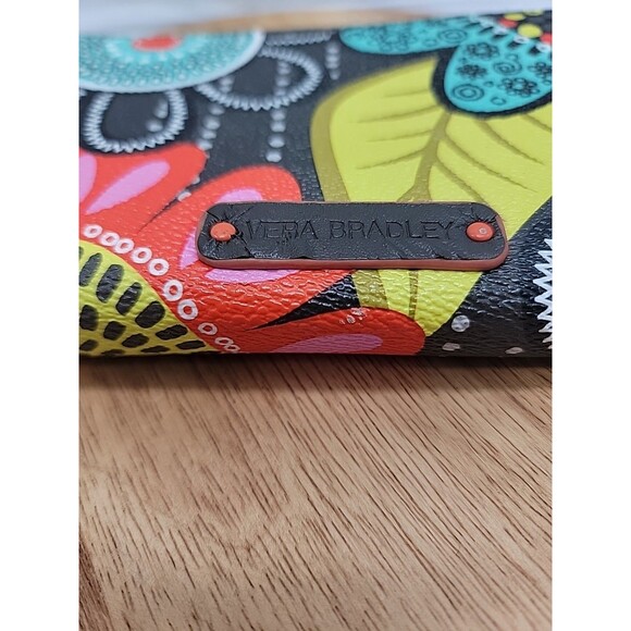 Vera Bradley Accordion Wallet Brown Multicolored Medallion Faux Leather 7.5x4 - Picture 5 of 12